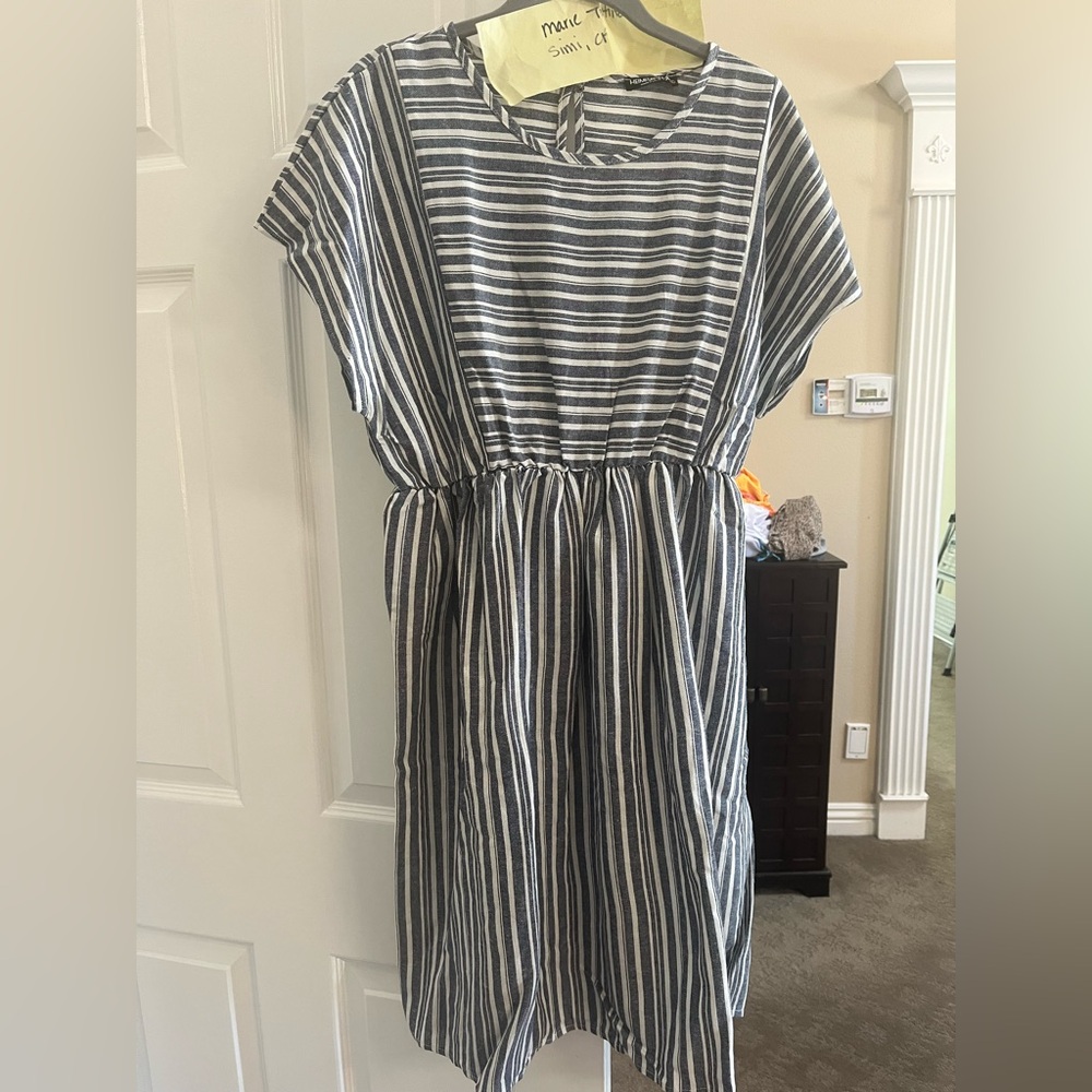 HEIMISH USA Black and White Striped Dress